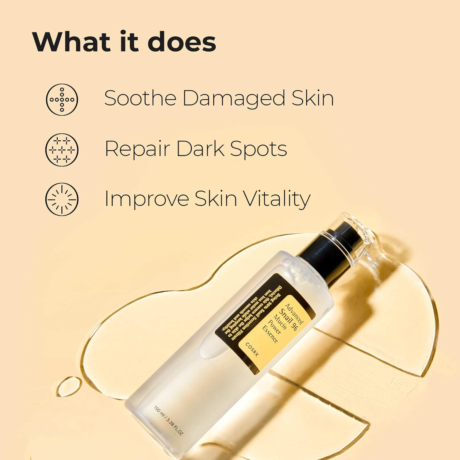 Face Serum | Snail Mucin Hydrating & Repairing Formula | Anti-Aging & Brightening | 30ml