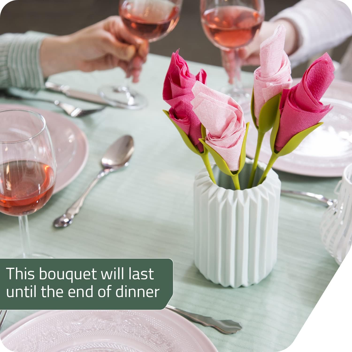 Napkin Flower Creator | Set of 2 | Floral Table Decoration Tool | Roses, Tulips & Calla Lily Designs