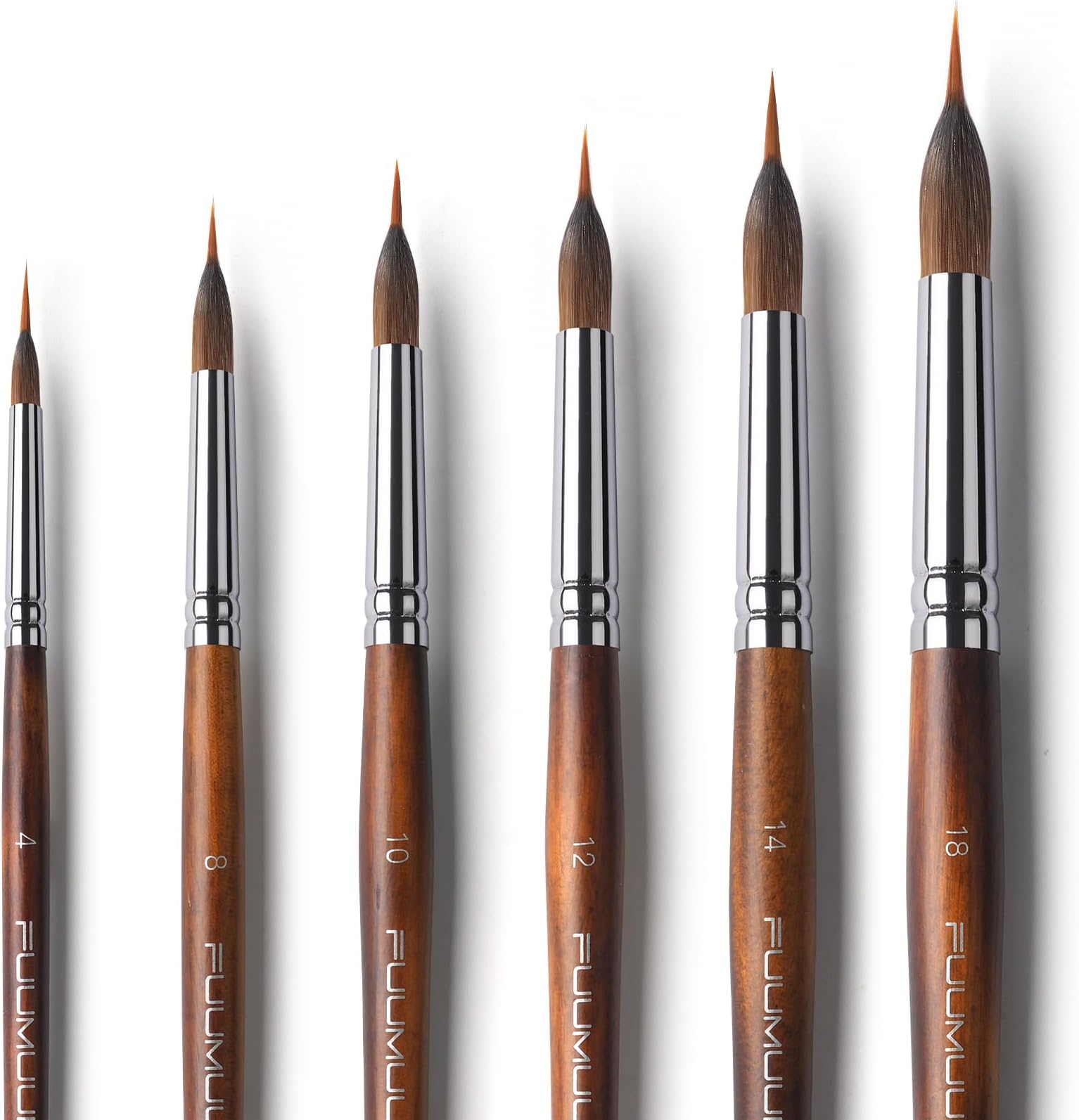 Precision Paint Brushes | Dual-Fiber Tip | Ergonomic Non-Slip Handle | Nickel-Plated Ferrule