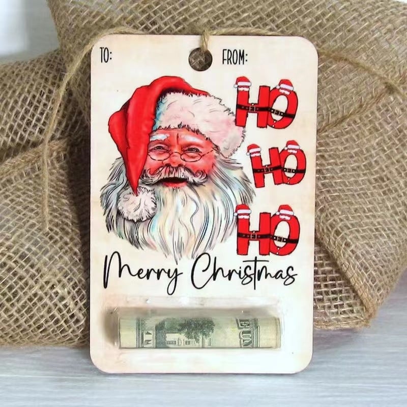 Christmas Money Holder Ornament | Wooden Hanging Decoration | Handcrafted Holiday Gift Surprise