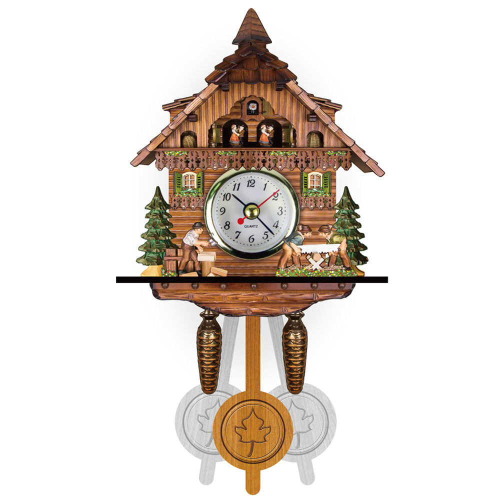 Wooden Cuckoo Clock | Handcrafted Black Forest Chalet | Musical Pendulum Design