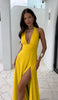 Heidi Fashion | Sexy Dress with Deep V-Neck, Plain Color