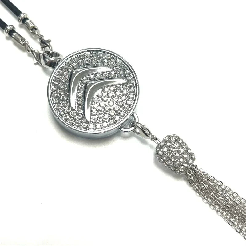 Car Rearview Mirror Pendant | Sparkling Rhinestone Accessory | Zinc Alloy | 100g
