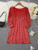 G shiny mini dress with one shoulder