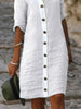 Avencea | Women's Linen Dress with Buttons
