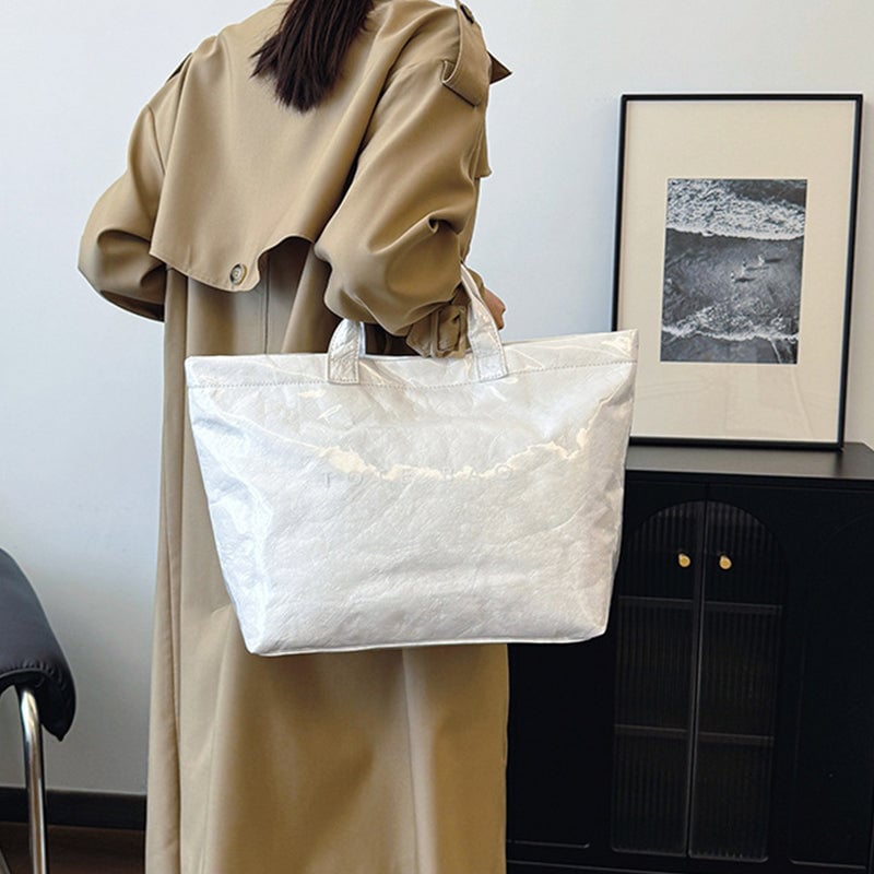 Women’s Tote Bag | Letters Print Design | Kraft Paper | Spacious & Durable