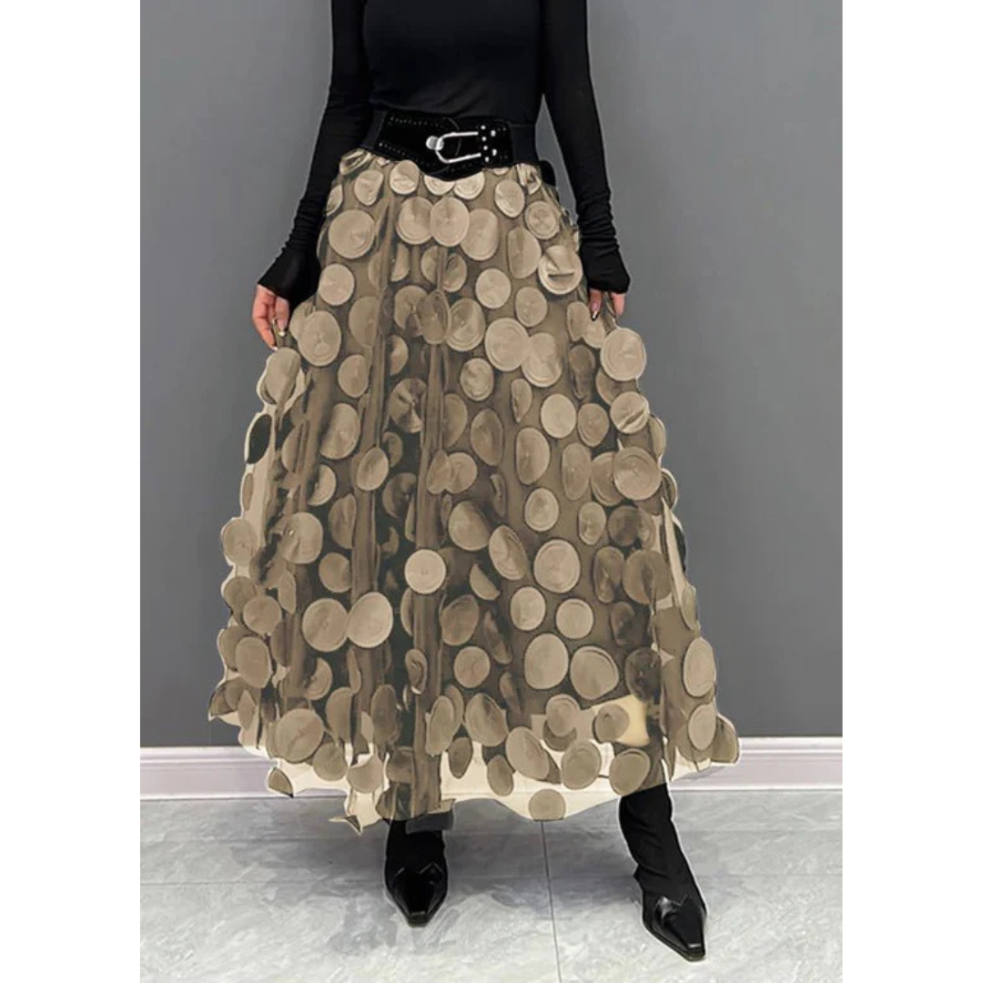 Women's Vintage Polka Dot Maxi Skirt | High Waist