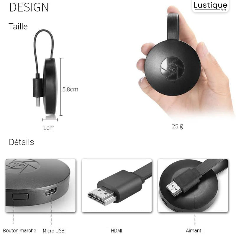 Wireless HDMI Display Adapter | MediaLink™ 1080P WiFi Screen Mirroring for Android, iOS, Windows & Mac
