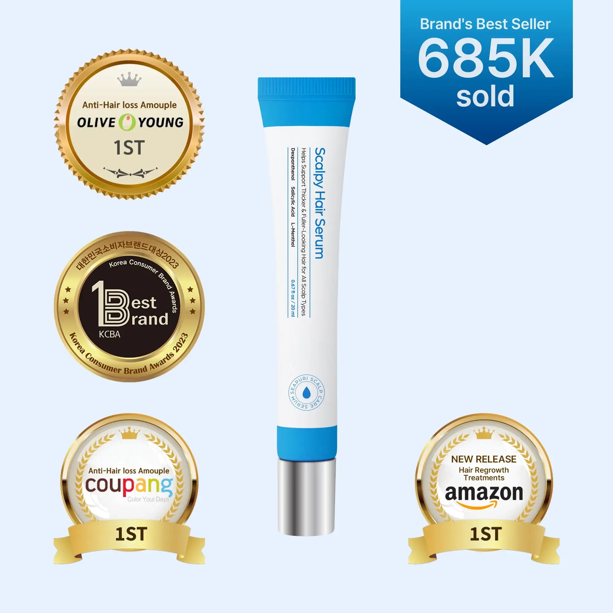 Hair Growth Serum | RootRevival™ 2-in-1 Scalp Treatment | Cooling & Strengthening Formula | 2+2 Free Offer