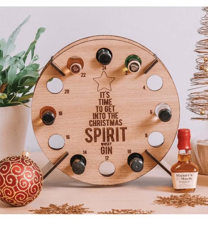 Christmas Advent Calendar Tree | Wooden Beer & Wine Holder | Reusable Birch Wood