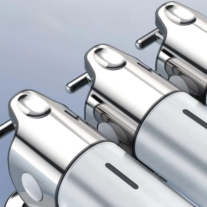 Wall Mounted Soap Dispenser | SudsStation™ Bathroom Organizer | Stainless Steel & ABS | 16.9 fl oz | Set of 1–3