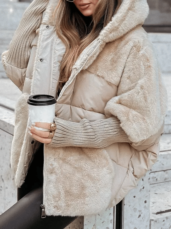 Women’s Winter Jacket | Faux Shearling Coat with Hood | Warm Zip-Up Sherpa Style S–3XL