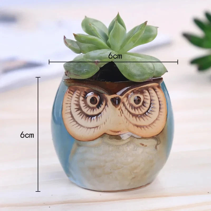 Mini Owl Ceramic Plant Planter