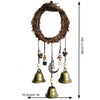 Witch Bell Hanging Decor | Boho Rustic Design | Rattan & Metal | 11.8 in