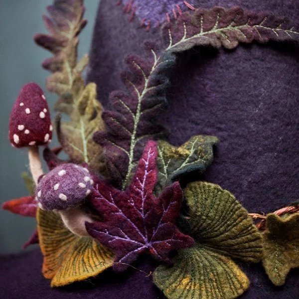 Halloween Witch Hat | Handmade Felt Costume Accessory | Adjustable Size for Adults