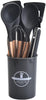 Silicone Cooking Utensil Set | Nonstick Safe | Wooden Handle | Heat Resistant