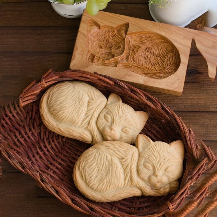 Wooden Cookie Mold Set | Engraved Pastry Stamps | Gingerbread & Biscuit Press