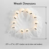 Halloween Ghost Wreath | LED Light-Up Design | Battery Operated | Indoor & Outdoor Decor