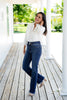 Women’s Bootcut Jeans | High-Rise Stretch Denim | Flattering Slim Fit | Frayed Hem