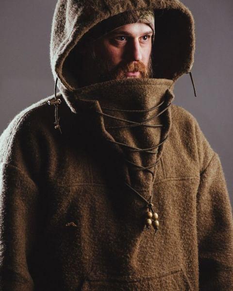 Men’s Wool Outdoor Jacket | Storm-Ready Insulated Anorak with Hood & Kangaroo Pocket