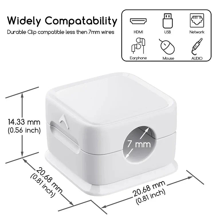 Magnetic Cable Organizer | Desktop Cord Management Hub | Adhesive & Residue-Free