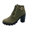 Women’s Chunky Heel Boots | Warm Faux Fur Lining | Non-Slip Sole | PU Leather Design