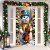 Christmas Door Cover | Santa & Gingerbread Design | Festive Entrance Decoration | Easy Installation | 36×80 in