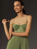 Solange - Pleated Corset Midi Dress for Ladies