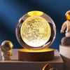 3D Solar System Crystal Ball | Laser Engraved | Educational Gift with LED Base Option