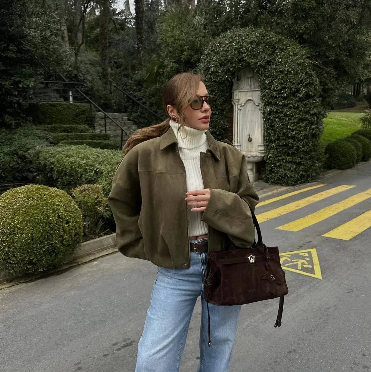 Women’s Oversized Jacket | Faux Suede | Drop Shoulder | Autumn Layer