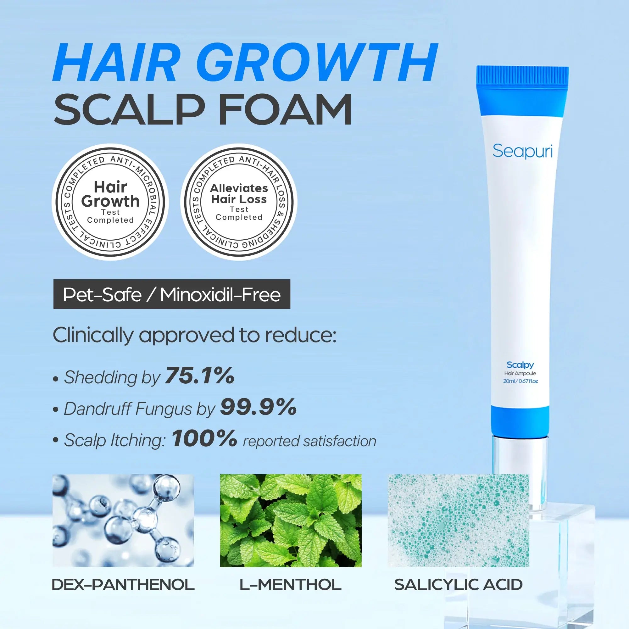 Hair Growth Serum | RootRevival™ 2-in-1 Scalp Treatment | Cooling & Strengthening Formula | 2+2 Free Offer