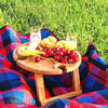 Wooden Outdoor Folding Picnic Table With Glass Holder