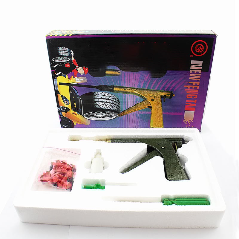 TireMate™ Tubeless Tire Repair Kit | Automatic Plug Gun with Mushroom Plugs | Compact Portable Puncture Fix