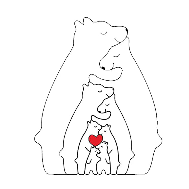 CozyBears™ Wooden Family Puzzle
