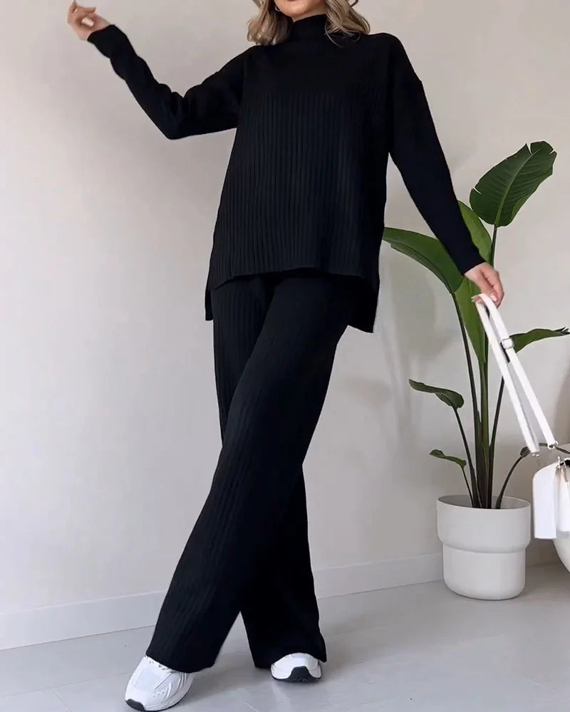 Women’s Knit Two-Piece Set | Relaxed Fit | Soft Stretch Fabric | Casual Everyday Style