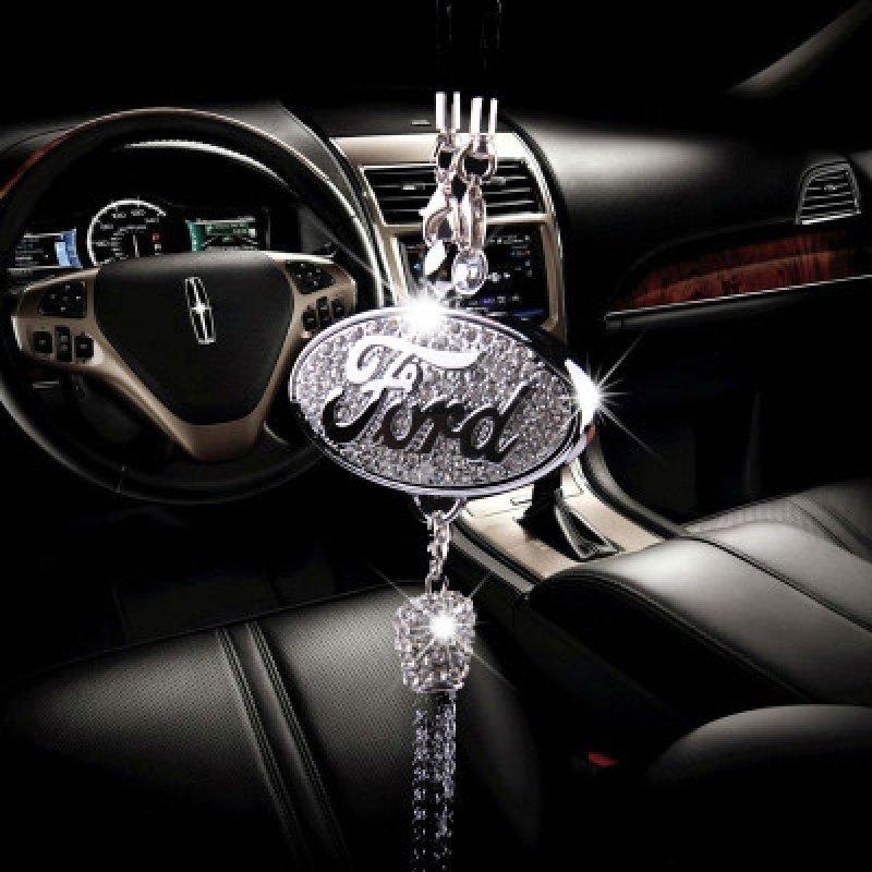 Car Rearview Mirror Pendant | Sparkling Rhinestone Accessory | Zinc Alloy | 100g