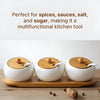 Elegant Ceramic Storage Jar Set with Bamboo Tray