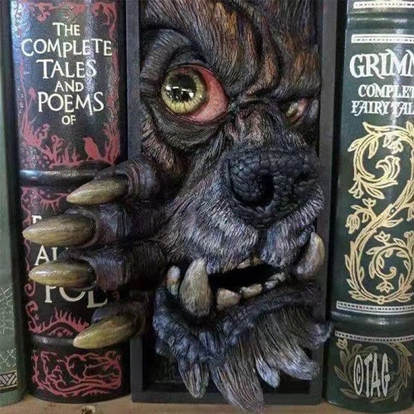 Decorative Bookends | BookNook™ Resin Sculpture | Non-Slip & Durable | Shelf Organizer