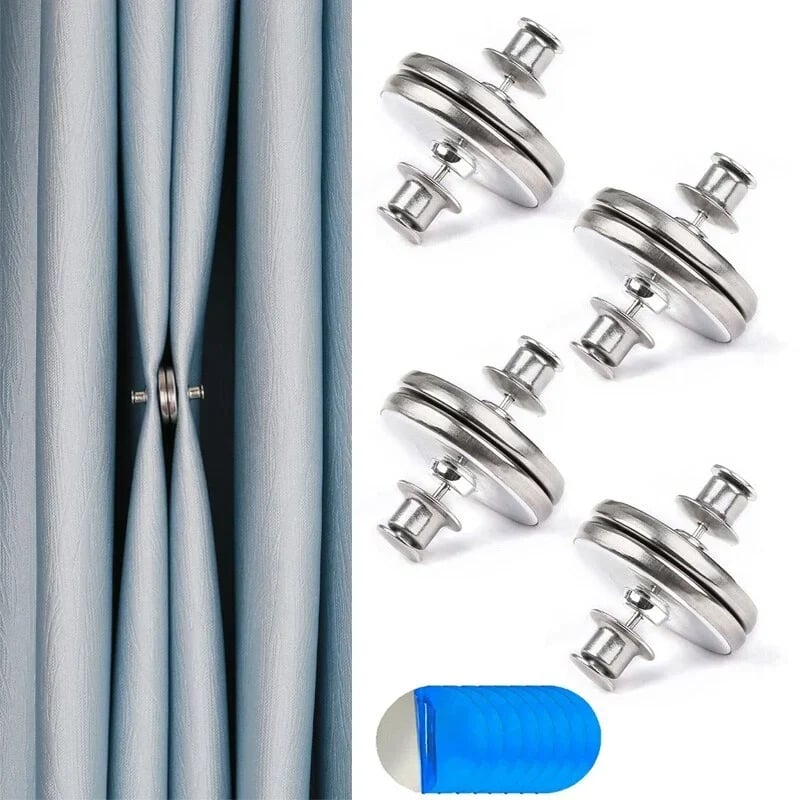 Magnetic Curtain Clips | Alloy Button Holders for Light Blocking & Secure Drapes