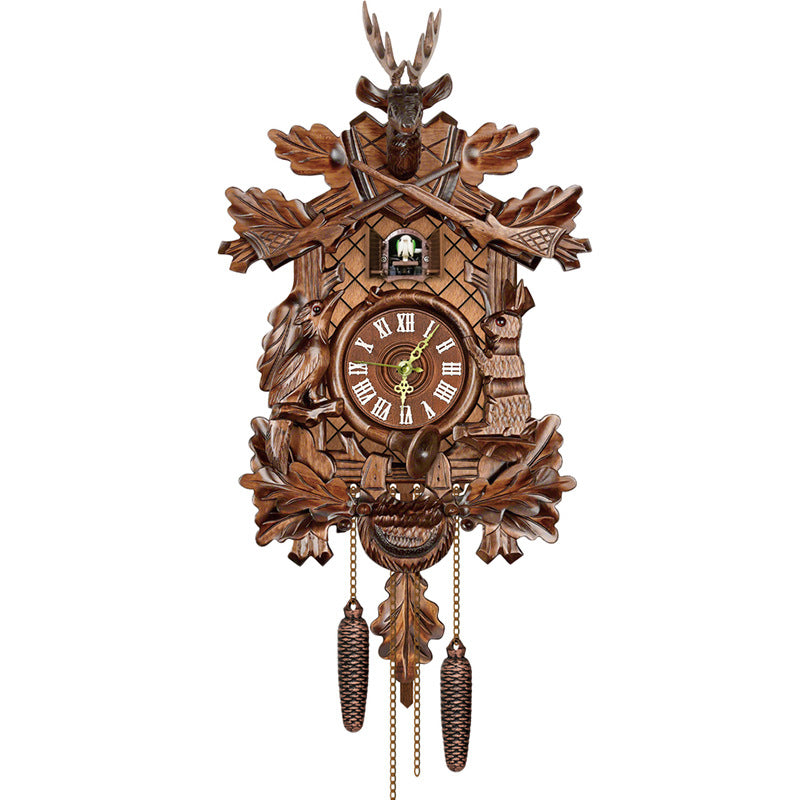 Wooden Cuckoo Clock | Handcrafted Black Forest Chalet | Musical Pendulum Design