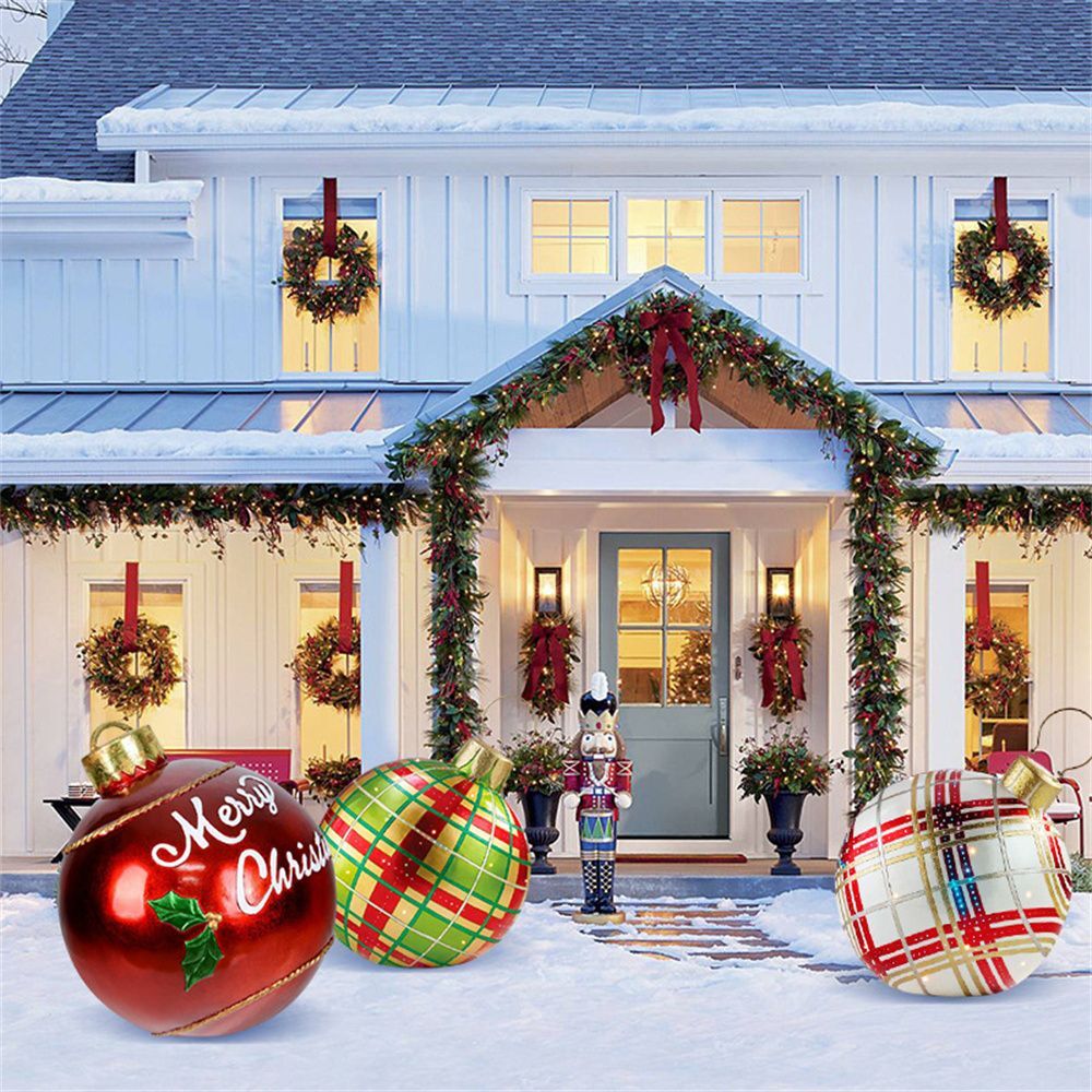Christmas Inflatable Decoration Ball | Outdoor Yard Ornament | 60cm PVC