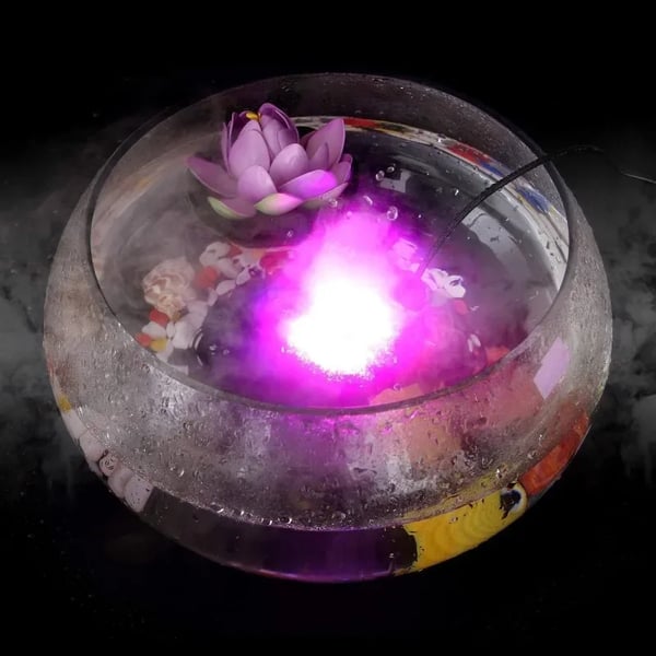 Ultrasonic Fog Maker | LED Mist Fountain | Smart Water Sensor | Stainless Steel | Halloween & Home Décor