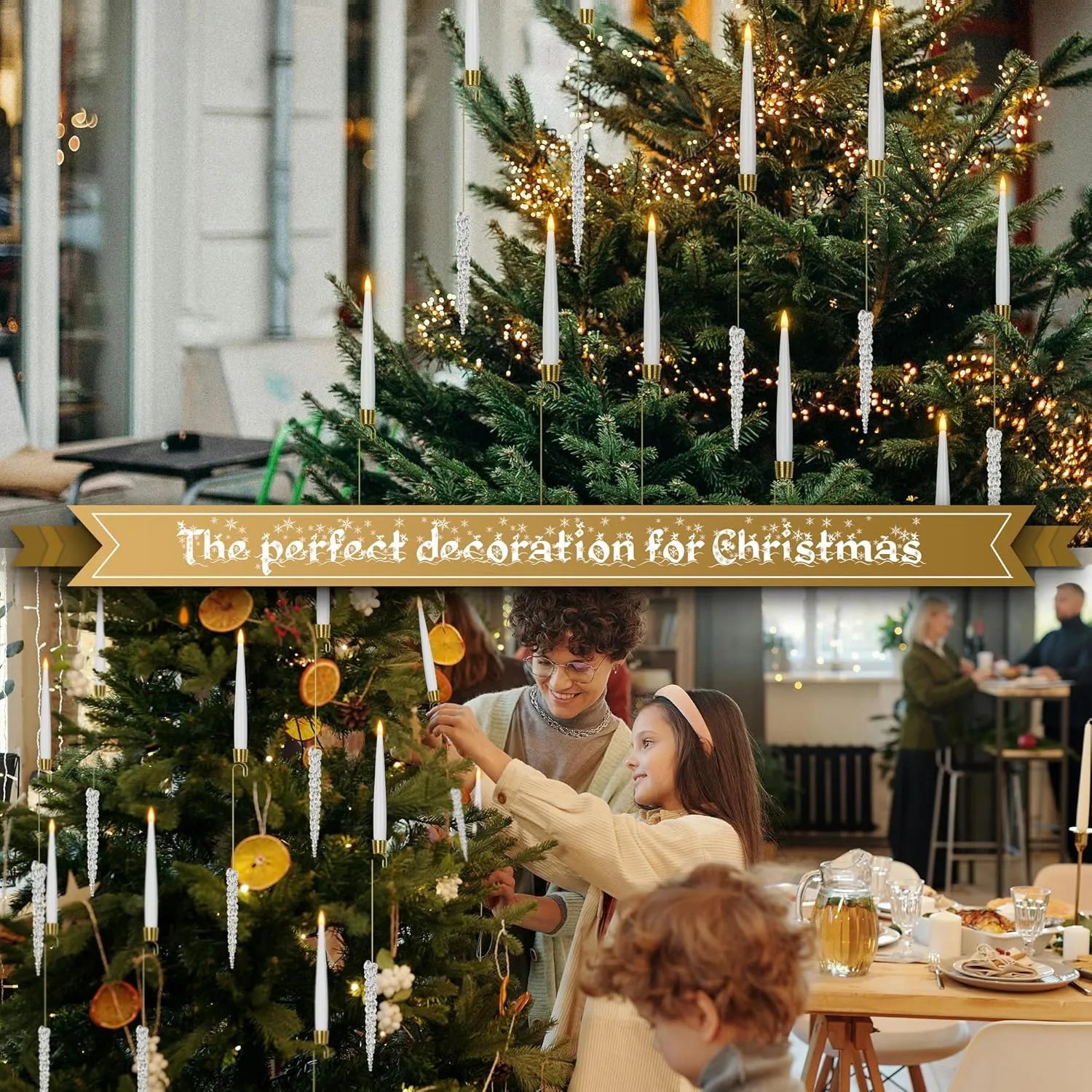 Christmas LED Tree Candles | Remote Control Flameless Lights | Set of 12 Warm White