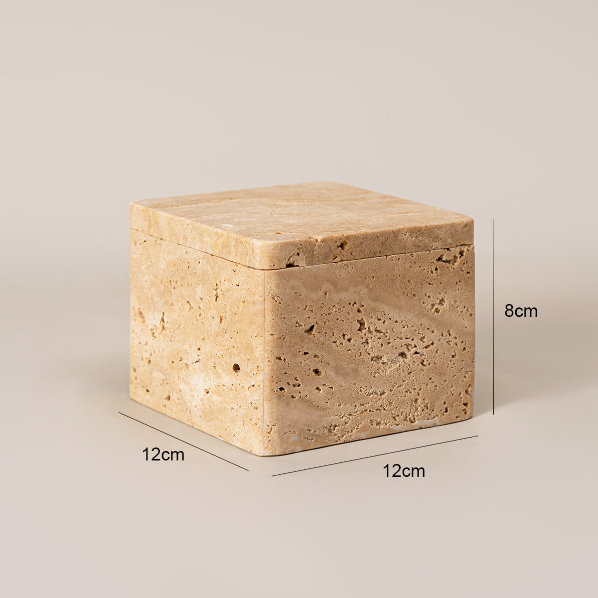 Natural Travertine Storage Box with Lid