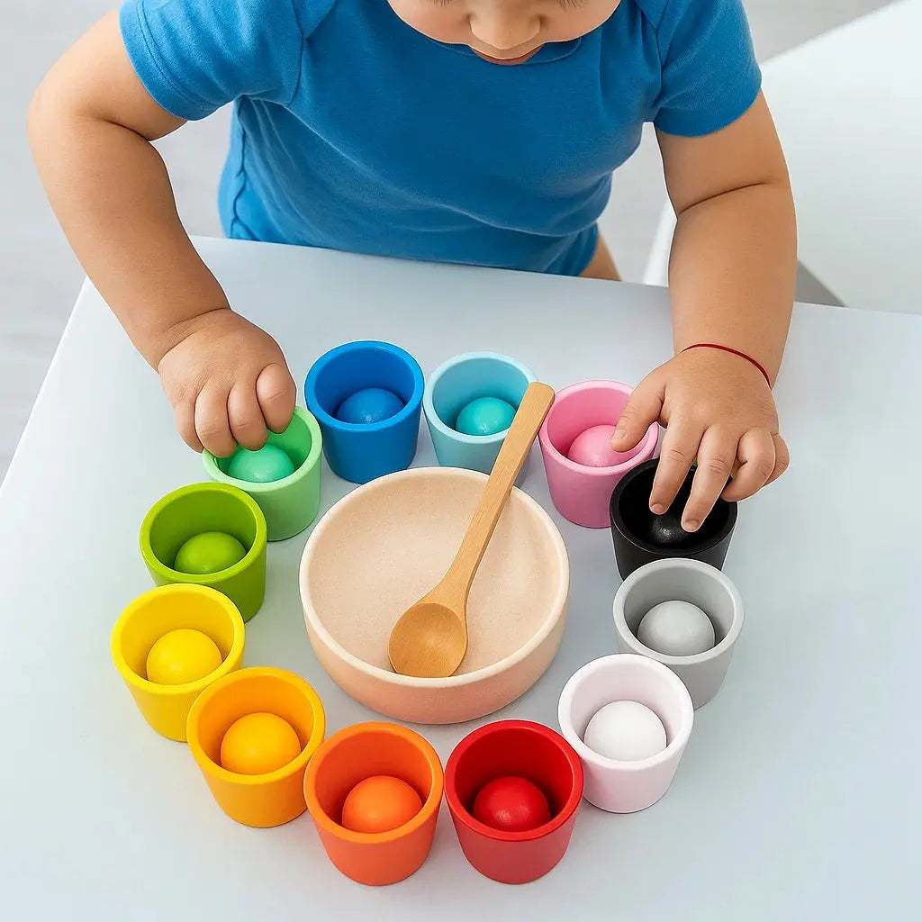 Montessori Sorting Toy | Fine Motor Skill Builder | Educational Cups & Balls Set