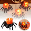 Halloween Spider LED Candle Lights | Flameless Battery Operated | Warm Yellow Glow | Indoor/Outdoor Decoration