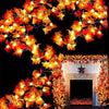 Autumn Maple Leaf String Lights | Warm White LED Garland | Battery or USB Powered
