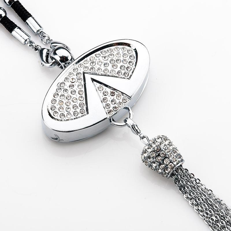 Car Rearview Mirror Pendant | Sparkling Rhinestone Accessory | Zinc Alloy | 100g