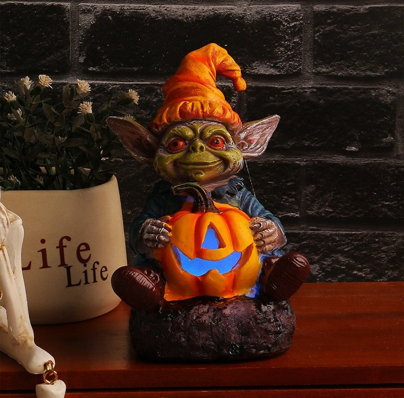 PumpkinGhoul™ Ghoulie Halloween Resin Statue with Pumpkin Lamp (Buy 1 Get 1 Free)