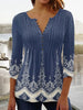 Elegant women's top with long sleeves, button placket, cotton blend